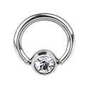 16 Gauge 1/4 Inches Austrian Crystal BCR Captive Ring