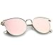 zeroUV - Women's Metal Frame Arrow Temples Colored Mirror Flat Lens Cat Eye Sunglasses 58mm