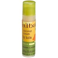Alba Hawaiian Lip Balm, Coconut Cream, 0.15-Ounce Tubes (Pack of 6)