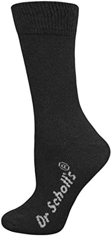 Dr Scholl's Women's Diabetic Socks Non-Binding Top Crew Length Black, 12 Pairs
