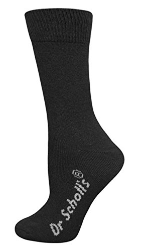 Dr Scholl's Women's Diabetic Socks Non-Binding Top Crew Length Black, 12 Pairs