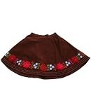 Room Seven Embroidered Chocolate Cord Skirt