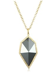Lauren Harper Collection Midnight 18k Gold, Hematite and Diamond Pyramid Pendant Necklace