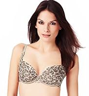 Per Una Animal Print & Embroidered Padded B-DD Bra