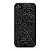 niceeshop(TM) Black 3D Sculpture Rose Flower Silicone Soft Case Cover for iPhone 5 5S+Screen Protector