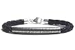 PuzzleLogic-b Titanium with Black Braided Leather Bracelet