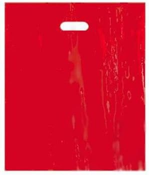 500 Bags Large Red Low Density Merchandise Bag with Die cut handles 15" x 18"x4"