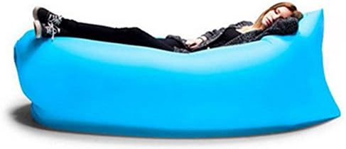 Fast Inflatable Air Sleeping Bag Camping Bed Beach Hangout Laybag Lazy Sofa Blue