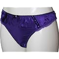 Ex Store Purple Silk with Mesh Frill Thong 7629R