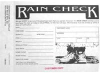 Centurion 100081 3 Part Rain Check Form