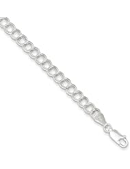 Sterling Silver 7inch Polished Charm Bracelet, Best Quality Free Gift Box Satisfaction Guaranteed
