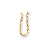 14k Diamond-Cut Rope Dangle Earrings