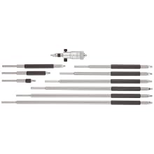 Starrett 124BZ Solid-Rod Vernier Inside Micrometers Set, 2-12" Range, 0.001" Graduation, +/-0.0001" Accuracy, With Case