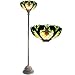 Tiffany Style Victorian Torchiere Floor Lamp in Amber Shade