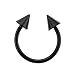 HORSESHOE WITH SPIKE (BLACK) Gauge: 16, Ball Size: 3mm, Length: 10mm Sold as a Pair
