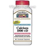 Calcium 1000 + D 90 Coated Caplets, 21st Century