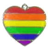 Rainbow Heart Collar Charm