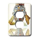 African Art - African Mask - Light Switch Covers - 2 plug outlet cover