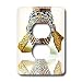 African Art - African Mask - Light Switch Covers - 2 plug outlet cover