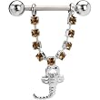 Smoked Topaz Gem Scorpion Nipple Ring