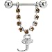 Smoked Topaz Gem Scorpion Nipple Ring