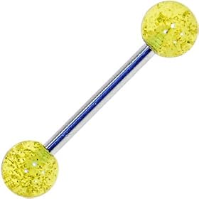 Glittering Gold GLITTER Tongue Ring by 
