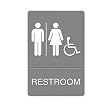 U. S. STAMP & SIGN ADA Sign, Restroom/Wheelchair Accessible Tactile Symbol, Molded Plastic, 6 x 9