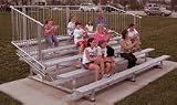 15' Portable Stadium Aluminum 8 Row Bleachers with Guard Rails and Double Footboards