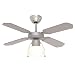 Ceiling Fans with Lights Litecraft - Arizona Silver Ceiling Fan Light