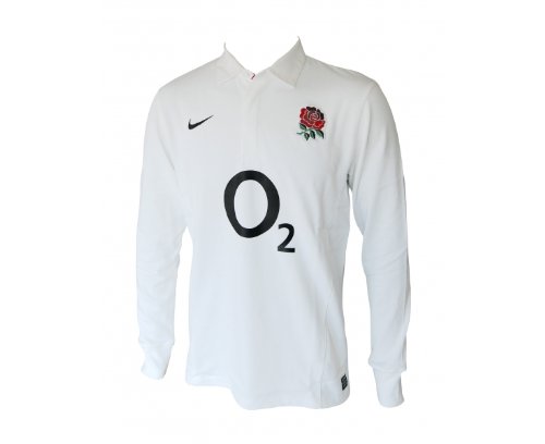 Nike England Rugby Union Home Shirt 2011 2012 Long White Large