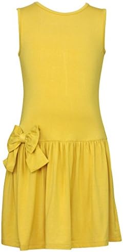Ms Purple Girls' Bow Ponte Dress Small Mustard