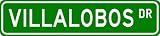 VILLALOBOS Street Name Sign ~ Personalized Family Lastname Sign ~ Gameroom, Basement, Garage Sign **
