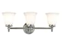 Kenroy Home 80562CH Cairo Three-Light Vanity Light with 6-Inch Frosted White Glass Shades