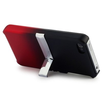 IPHONE 4 / IPHONE 4S GRADIENT BACK COVER / CASE / SHELL / SKIN WITH STAND - RED PART OF THE QUBITS ACCESSORIES RANGE