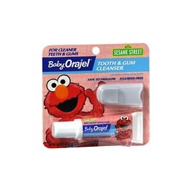 Baby Orajel Tooth & Gum Cleanser .7oz Sesame Street Flouride Free Mixed Fruit