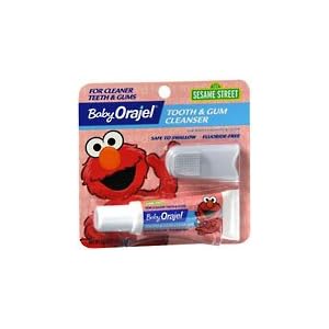 Baby Orajel Tooth and Gum Cleanser .7oz Sesame Street Flouride Free Mixed Fruit by 