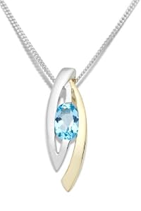 Miore - MH9015N - Collier Femme - Or bicolore 375/1000 (9 carats) 2.09 gr - Topaze Bleue