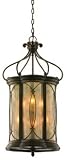 Corbett-Lighting 67-46 ST. MORITZ 6LT ENTRY CHANDELIE, MORITZ BRONZE Finish - TEA STAIN Glass