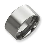 Tungsten Flat 10mm Polished Band Ring - Size 8