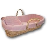 Cable Knit Moses Basket - Pink