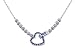 One of a Kind Round Shape Created Sapphire & White CZ Pendant Necklace in Sterling Silver