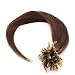100S 100 STRANDS Pre Bonded Nail U Tip 100 % Remy Human Straight Hair Extensions BROWN #4 18 inch 18" 18 in 45 cm