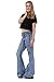Glamour Outfitters 60s 70s Light Wash Flares Faded Bell-Bottom Flared Jeans - Blue