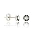 Clear Crystal Rhinestone .925 Sterling Silver 7mm Bezel Set Small Stud Earrings