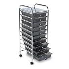 Advantus 34007 Portable ten-drawer organizer, chrome metal frame drawer pulls, smoke... by Advantus