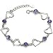 Rhodium Plated 925 Sterling Silver Amethyst Bracelet 7.5
