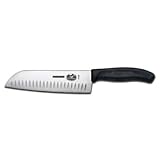 Victorinox Cutlery 7 inch Santoku Knife, Black Fibrox Handle