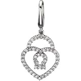 14K White Gold Diamond Heart Charm - 0.25 Ct.
