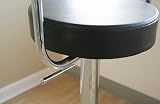 2 Black & Steel Finish Adjustable Omicron Bar Stools