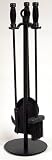 UniFlame 4 Piece Black Wrought Iron Fireset